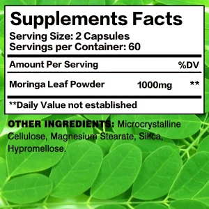 Moringa - Immune System, Energy & Metabolism, Helps Detox, Fat Burn