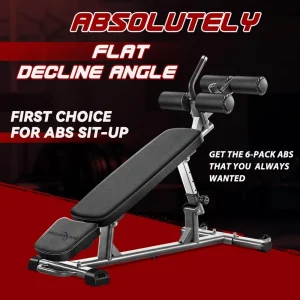 Sit-Up Bench with 4 Adjustable Heights, Flat, Incline & Decline