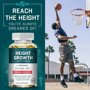 Height Growth Supplement - with Calcium, Vitamin D3 Bone Strengthening and Growth